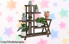 Estantería para plantas Yaheetech de 5 niveles, un super chollo que hará brillar tu salón a un precio loco. ¡Consíguela antes de que se agote!