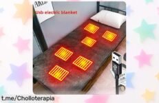 Estera calefactora portátil USB tipo C con 6 zonas de calor: ¡super chollo! Descuento brutal y cuponcito limitado, dile adiós al frío y disfruta del calor donde quieras.