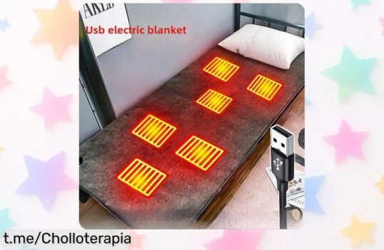 Estera calefactora portátil USB tipo C con 6 zonas de calor: ¡super chollo! Descuento brutal y cuponcito limitado, dile adiós al frío y disfruta del calor donde quieras.