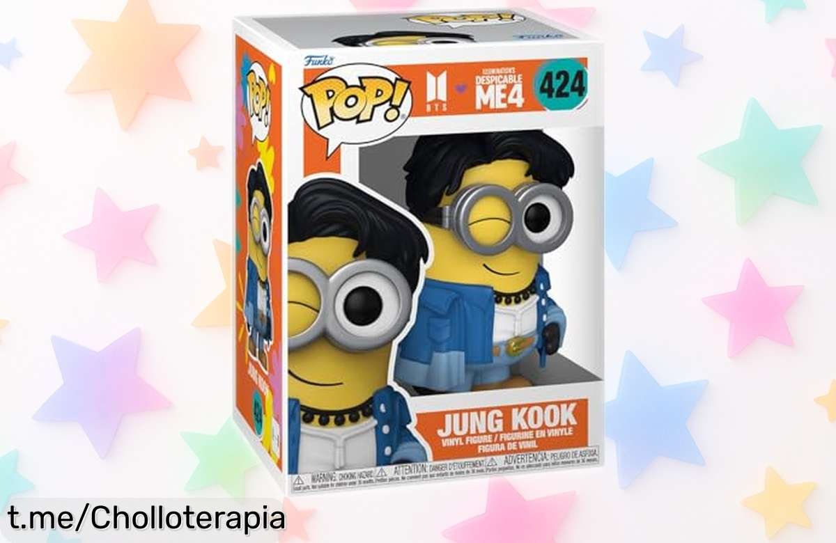 Figura Funko Pop Minions Despicable Me 4 BTS Jung Kook, ¡rebajado y ideal para iluminar tu espacio! No dejes pasar este chollo que levanta sonrisas, oferta por tiempo limitado.
