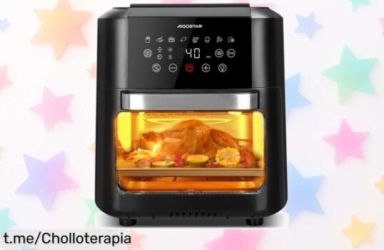 Freidora de aire AIGOSTAR 12L con 9 modos y 7 accesorios a precio loco; cocina sin aceite y sorprende a todos ¡No te quedes sin la tuya, oferta limitada!
