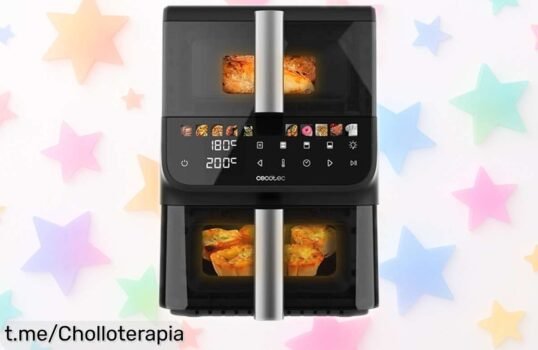 Freidora de aire Cecotec 10L con doble cubeta, el ofertón que necesitabas para darle sabor a tus comidas ¡No lo dejes escapar o te quedarás con hambre!