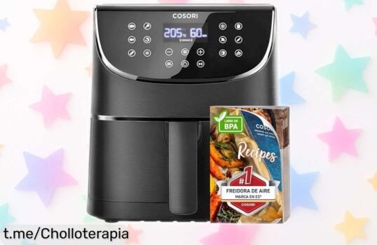 Freidora de aire Cosori 5.5L: ¡Super chollo en cocina sana! Precio rebajado para que prepares platillos deliciosos y rápidos. No dejes pasar esta oportunidad, ¡date prisa!