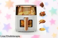 Freidora de aire OYAJIA 1800W 6L con ventana y 8 funciones a precio loco, ¿te la vas a perder? Dale sabor a tus días antes que volar en esta oferta impresionante.