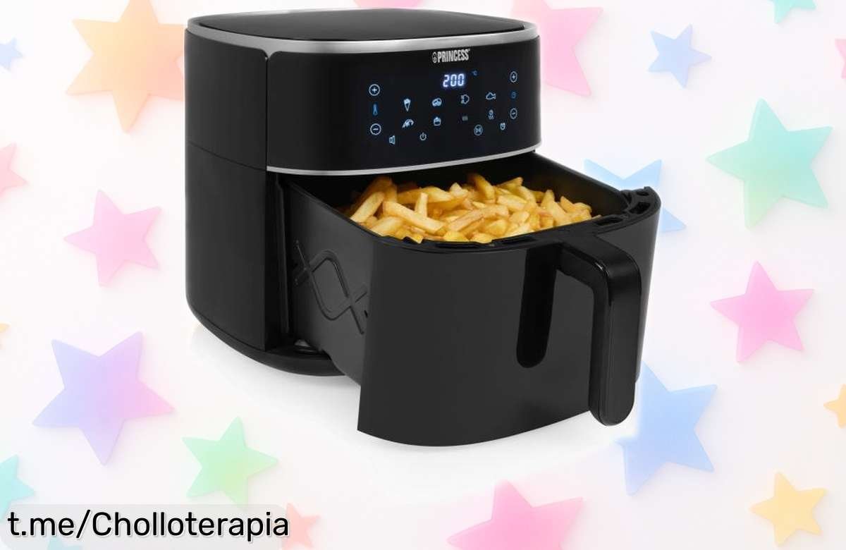 Freidora de aire digital Princess 8L con pantalla táctil y precio rebajado, ¡aprovéchala ahora y cocina sano sin aceite, que volará de las estanterías!