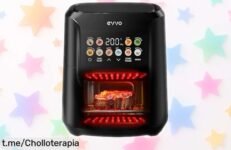 Freidora sin aceite EVVO con tecnología Dual Cyclone, ¡chollazo a precio rebajado! Disfruta frituras crujientes y saludables. ¡No te quedes sin la tuya, que vuelan!