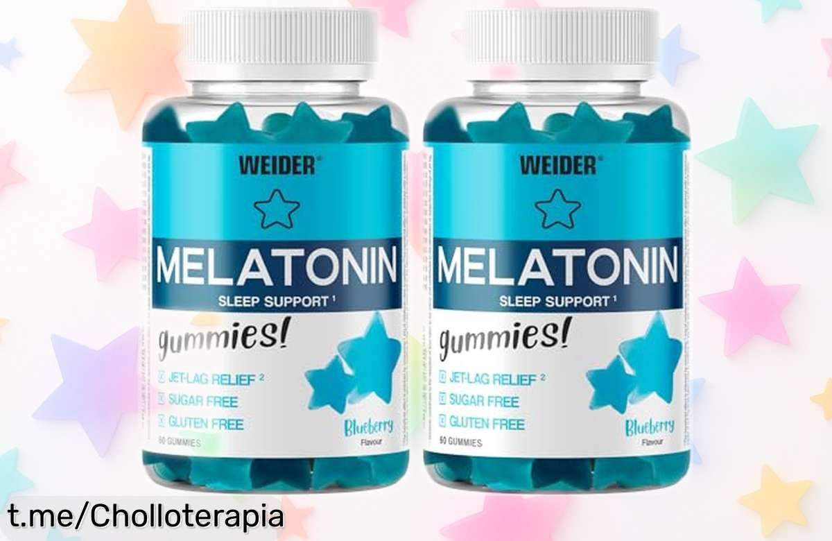 Gominolas de melatonina Weider PACK DUO 2×60 para dormir mejor y despedirte del jetlag a un precio rebajado que no querrás dejar escapar ¡Haz tus noches inolvidables ya!
