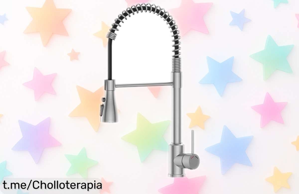 Grifo de cocina con muelle SREWOHS PRO, giro 360° y 4 modos de rociado a precio rebajado, no te pierdas esta oportunidad que hará brillar tu hogar. ¡Comprueba la diferencia!