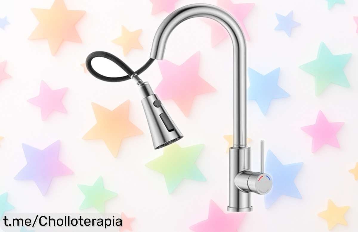 Grifo de cocina extraíble SREWOHS PRO, diseño industrial y 3 modos ¡renueva tu fregadero al mejor precio rebajado del momento! Aprovecha esta oportunidad antes que se acabe.