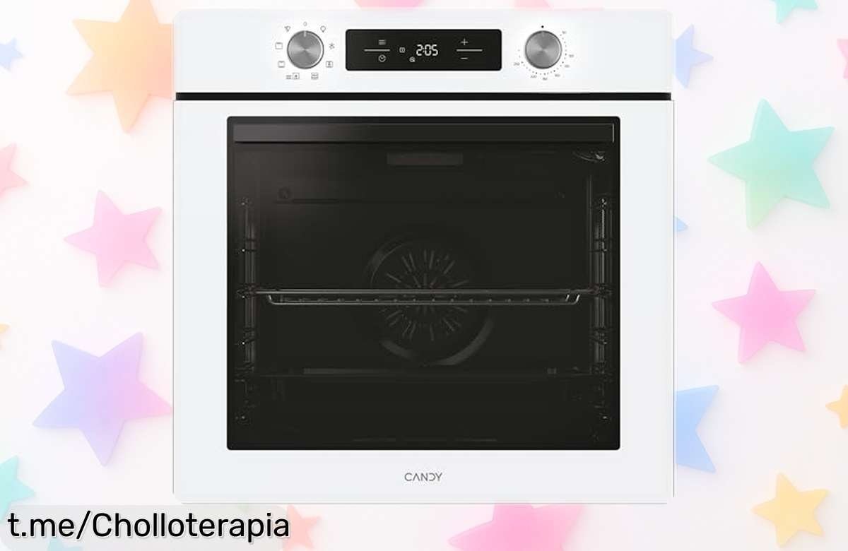 Horno multifunción Candy Bake 600 CA6 en color blanco, una joya de 78L con limpieza hidrolítica ¡Perfecto para cocinar sin líos a un precio loco! ¡Hazlo tuyo y disfruta cocinando feliz!