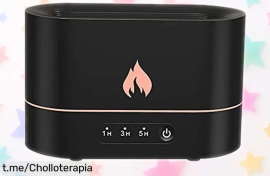 Humidificador de aire portátil con difusor y luces LED que parecen fuego real: un chollazo rebajado para fluir en tu hogar, ¡date prisa antes de que se agoten!