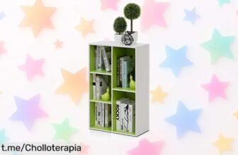 Impactante estantería abierta de 5 cubos Furinno Luder en blanco/verde, ¡precio rebajado que se vuela y tu casa necesita este toque único ya!