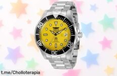 Imponente reloj automático Invicta Pro Diver de acero con esfera amarilla, ¡rebajado por tiempo limitado! No dejes pasar este espectacular ofertón que te hará sentir único cada segundo.