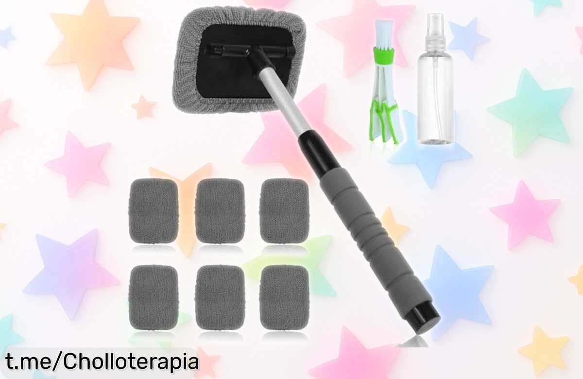 Impresionante limpiador de parabrisas AMFUN con cabezal giratorio y microfibra, súper chollo a precio rebajado para que tu coche brille como nunca. ¡No te lo puedes perder!