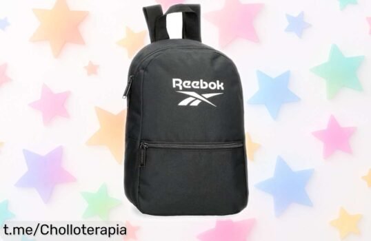 Impresionante mochila Reebok Ashland negra con bolsillos organizados y tirantes ajustables ¡Consigue este ofertón antes de que desaparezca y lleva todo contigo sin complicaciones!