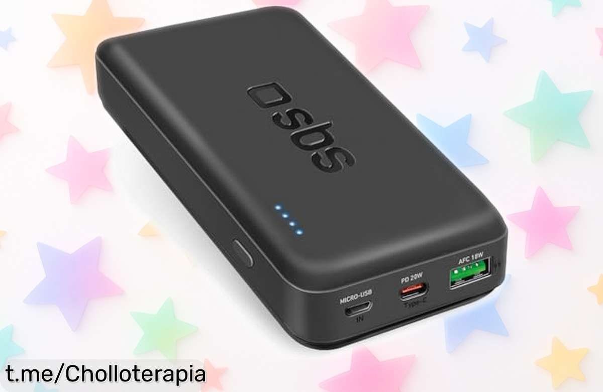 Impresionante powerbank de 20.000 mAh con carga rápida y doble puerto USB, ¡aprovecha este super chollo antes que se termine y mantén tus dispositivos siempre listos!