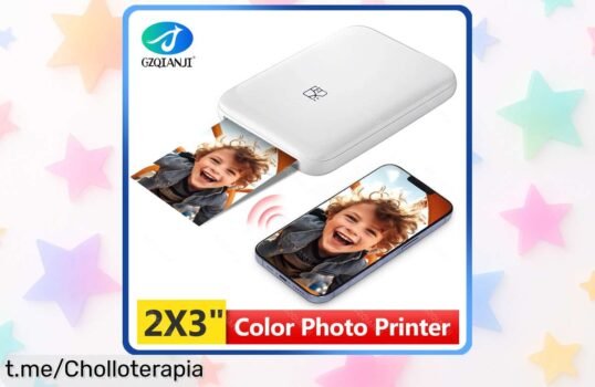 Impresora fotográfica móvil HPRT MT53, ¡super chollo con descuento brutal! Imprime tus mejores momentos al instante y saca sonrisas. ¡Aprovecha antes de que se agoten!