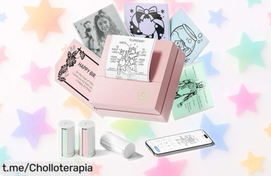 Impresora portátil Typonos PM290 con Bluetooth y 3 rollos incluidos, ¡precio rebajado irresistible! Captura tus momentos y dale color a tu vida ahora mismo.