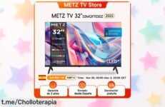 Increíble Smart TV Metz QLED 32 o 40 pulgadas, disfruta de imagen y sonido del espacio con Google TV y Dolby Audio. ¡Aprovecha esta oferta limitada antes de que desaparezca!