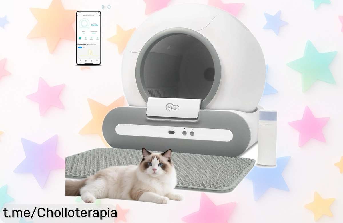 Increíble caja de arena autolimpiante para gatos DOEL 65L con control por app y WiFi, oferta limitada que hará feliz a tu gatito ¡no te la pierdas!