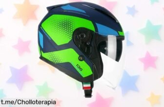 Increíble casco de cara abierta CGM 136G Galaxy azul verde neón mate XXL a un precio rebajado que solo se ve una vez; ¡protege tu viaje y siente la libertad en cada ruta!
