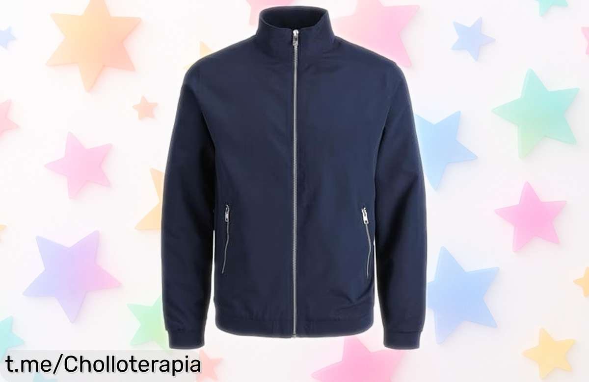 Increíble chaqueta bomber Jack Jones con diseño moderno, precio loco y super chollo que hará brillar tu estilo. ¡No te la pierdas, las unidades vuelan y la oferta acaba pronto!