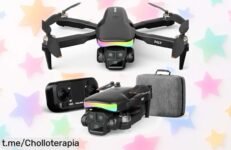 Increíble drone con cámara 1080P y luces LED RGB, ahora a precio rebajado para que vueles fácil y grabes momentos inolvidables. ¡Haz de cada noche una aventura mágica, consíguelo ya!