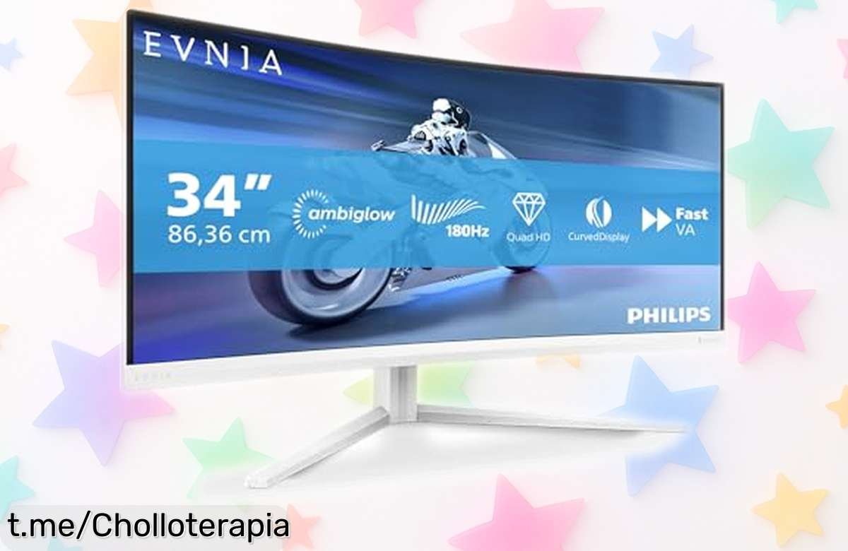 Increíble monitor gaming curvo Philips EVNIA 34M2C3500L, rebajado para que disfrutes de juegos ultra fluidos sin cortes. ¡No te quedes fuera de la acción y aprovecha este super chollo ya!