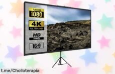 Increíble pantalla de proyector de 100 pulgadas SucceBuy a un precio rebajado, ideal para disfrutar noches de peli inolvidables ¡No te quedes sin la tuya y actúa rápido!