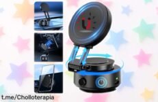 Increíble soporte magnético para coche Foluu con giro 360° a precio rebajado, ideal para que tu móvil esté siempre seguro; no dejes pasar este chollazo en tus viajes ¡consíguelo ya!