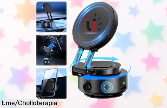 Increíble soporte magnético para coche Foluu con giro 360° a precio rebajado, ideal para que tu móvil esté siempre seguro; no dejes pasar este chollazo en tus viajes ¡consíguelo ya!