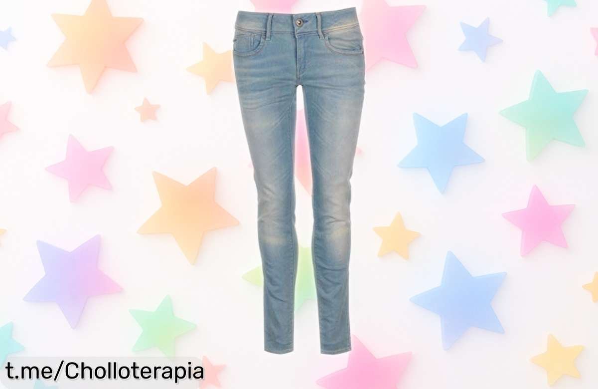 Jeans skinny GStar azul con cintura perfecta: ¡super chollo que realza tu figura! Aprovecha el precio rebajado y luce increíble hoy antes de que se agoten.