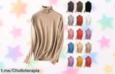 Jersey mujer cuello alto súper calentito con descuento brutal, no dejes pasar esta locura y abrígate ya mientras sientes el confort que te mereces en cada momento frío.