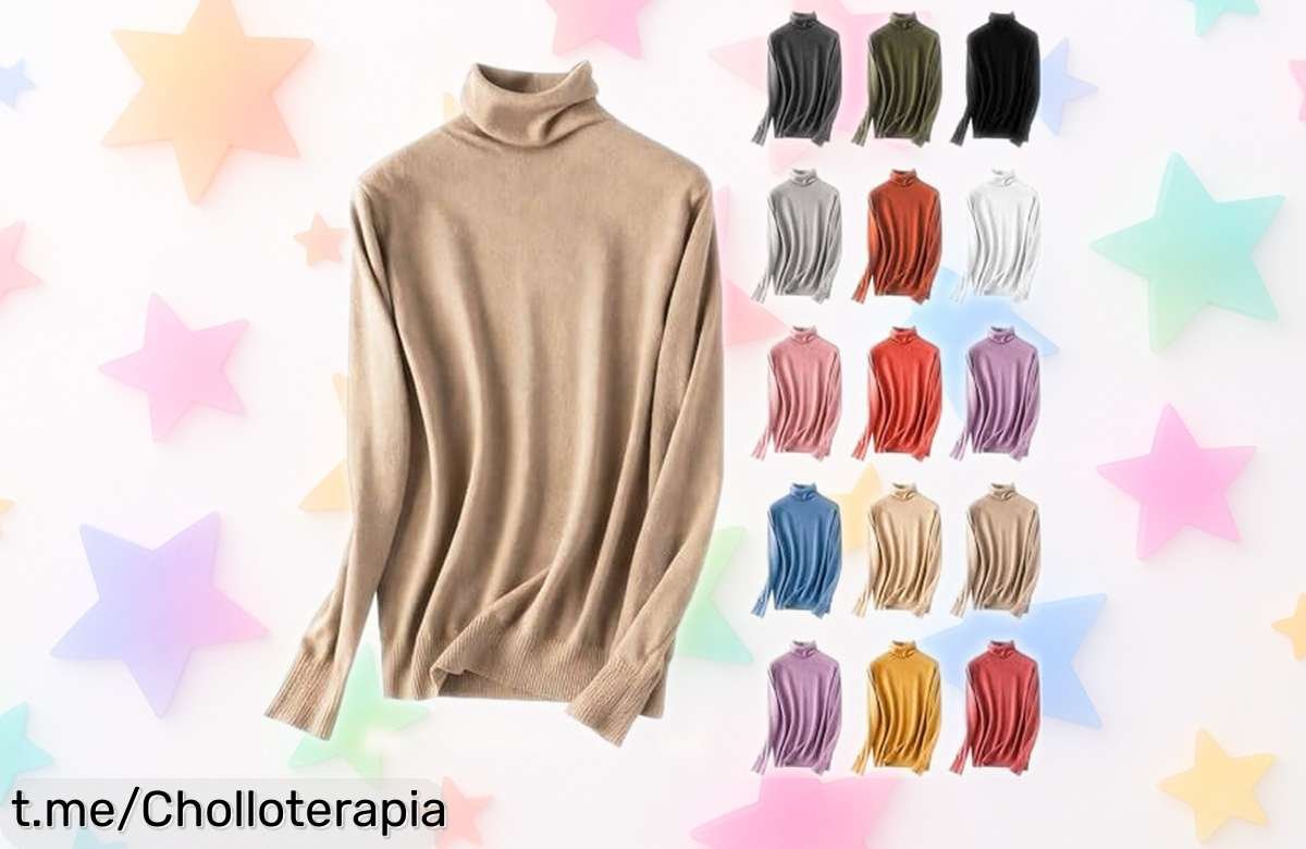 Jersey mujer cuello alto súper calentito con descuento brutal, no dejes pasar esta locura y abrígate ya mientras sientes el confort que te mereces en cada momento frío.