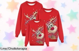 Jersey navideño Famzuneu con renos y manga larga a un precio loco, haz brillar la Navidad en familia con este super chollo que se escapa rápido ¡no lo dejes pasar!