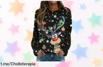 Jersey navideño estampado de reno que arrasa estas fiestas, ¡ofertón limitado con código! No te pierdas este precio loco y brilla en la fiesta como nunca.