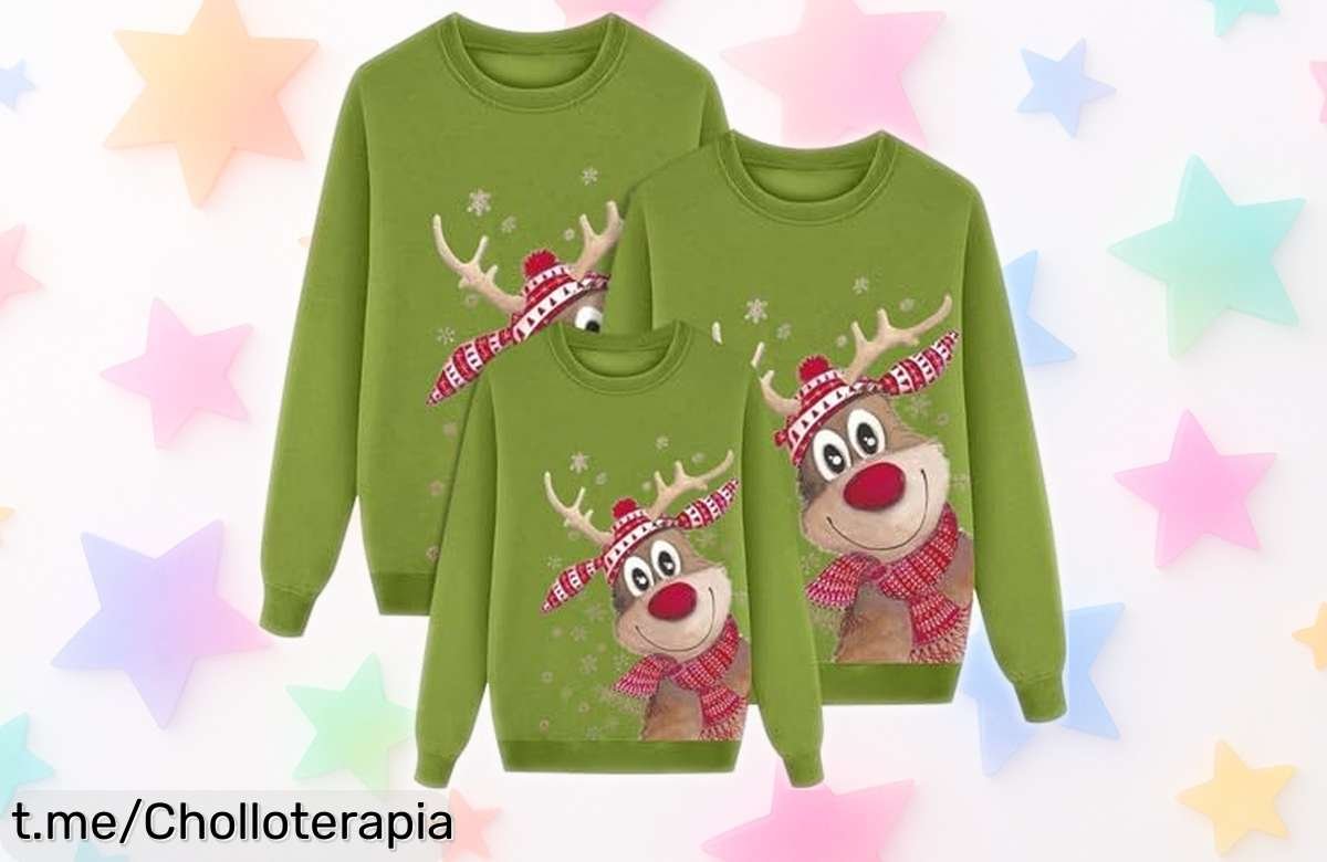 Jersey navideño familiar Dwevkeful con renos y copos de nieve, ¡rebaja imperdible por tiempo limitado para crear recuerdos inolvidables esta Navidad!