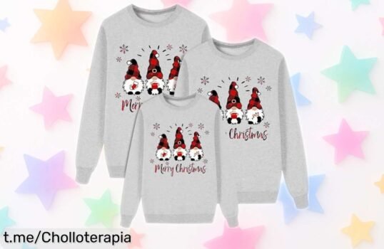 Jersey navideño familiar con diseño único, rebajado a precio loco para que brilles en cada reunión. ¡No dejes pasar la oportunidad de crear recuerdos inolvidables!