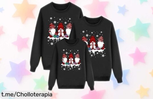 Jersey navideño familiar de manga larga, ahora a precio loco ¡No te pierdas este super chollo y disfruta la alegría de las fiestas con los tuyos!