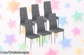 Juego de 6 sillas Axiss tapizadas en polipiel gris, un super chollo con descuento brutal: dale a tu hogar ese toque moderno y elegante que se va volando. ¡Aprovecha ahora antes de quedarte sin ellas!