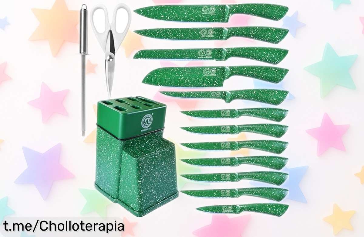 Juego de cuchillos japoneses XYJ, super afilados y espectaculares, ahora a precio rebajado para que cortes como un chef. ¡Tu cocina merece este ofertón ya!