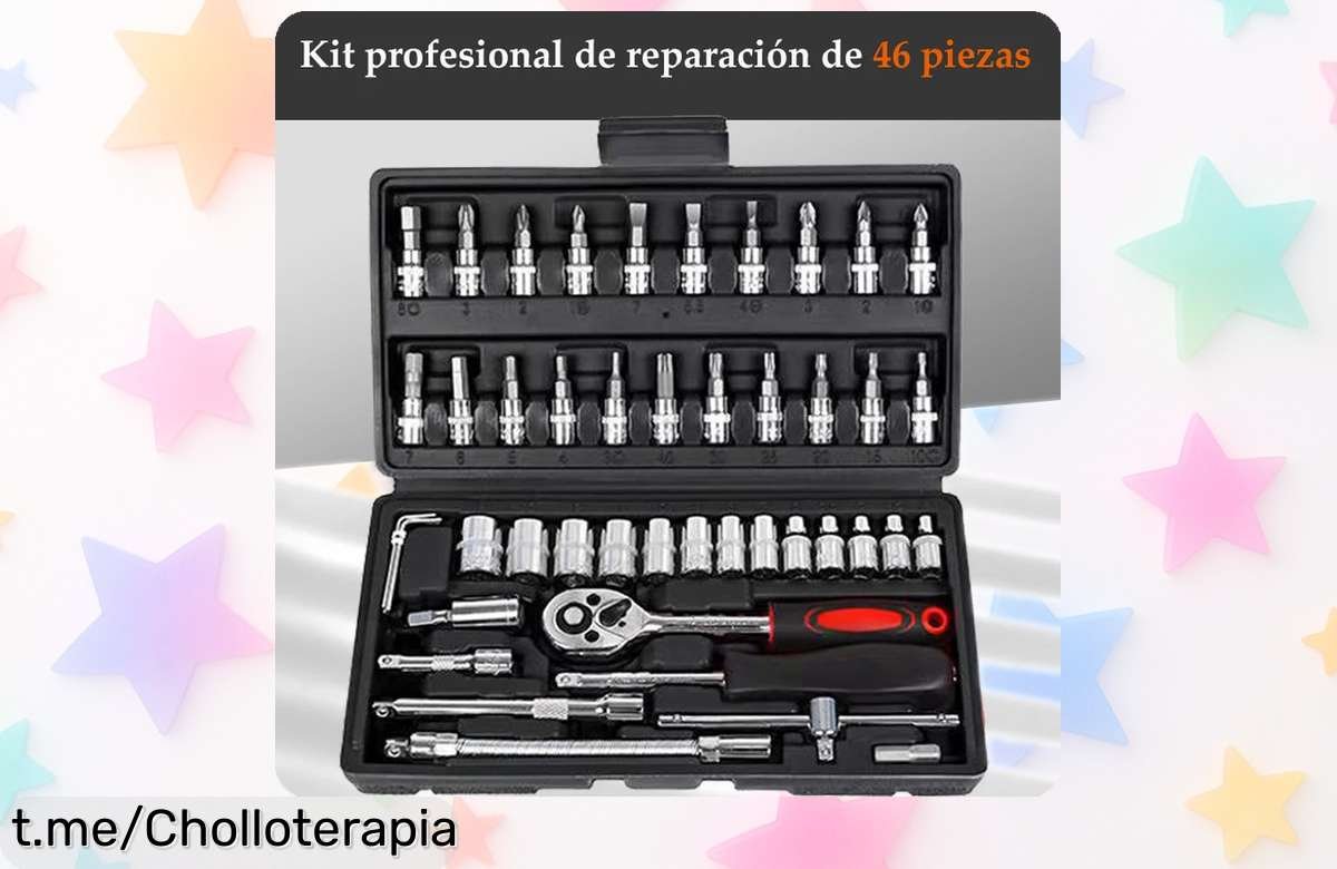 Juego de herramientas manuales para reparación de coche con 46 piezas, ahora a un precio loco que no podrás creer, ¡arregla todo y despierta el manitas que llevas dentro!