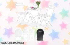 Juego de mesa bistró KESSER 3 piezas con sillas plegables a precio rebajado, ¡no te pierdas este super chollo y transforma tu balcón o jardín en tu lugar favorito ya!
