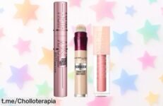 Kit rutina Maybelline con máscara Sky High, corrector Light y labial Lifter Gloss a precio rebajado, un chollo que hará brillar tu look. ¡No te quedes sin el tuyo!