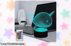 Lámpara LED de ballena con 16 colores y efecto 3D que te dejará boquiabierto, rebajada a un precio increíble. ¡Ilumina tu espacio y siente la magia ahora mismo!