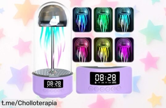 Lámpara de medusas con altavoz potente y 7 luces de colores a precio loco: ilumina tu noche y vive la música como nunca antes, ¡oferta limitada que no querrás perderte!