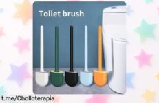 Limpiador de escobilla de baño de silicona con mango largo, ¡ofertón a precio rebajado que vuela! Dale a tu baño la limpieza que merece y disfruta cada momento en casa.