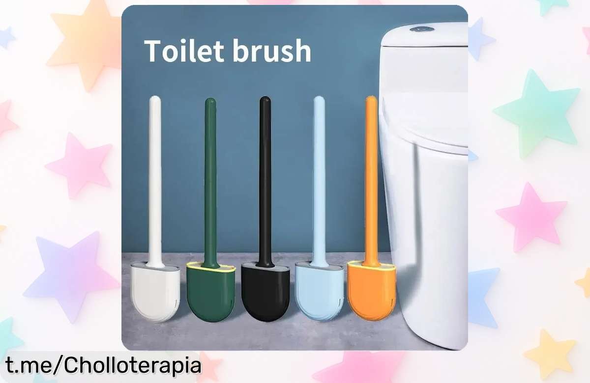 Limpiador de escobilla de baño de silicona con mango largo, ¡ofertón a precio rebajado que vuela! Dale a tu baño la limpieza que merece y disfruta cada momento en casa.