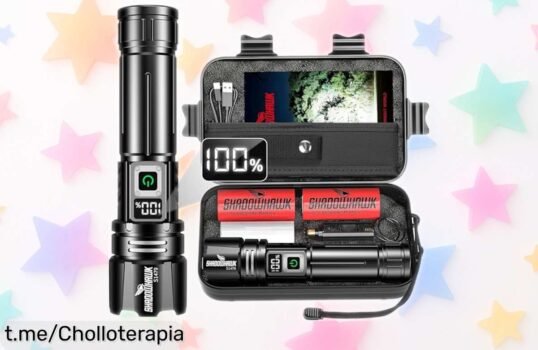 Linterna LED potente Shadowhawk de 500000 lúmenes, ¡precio loco y descuento brutal! Ilumina tus aventuras ahora mismo con esta oferta limitada que no querrás dejar pasar.