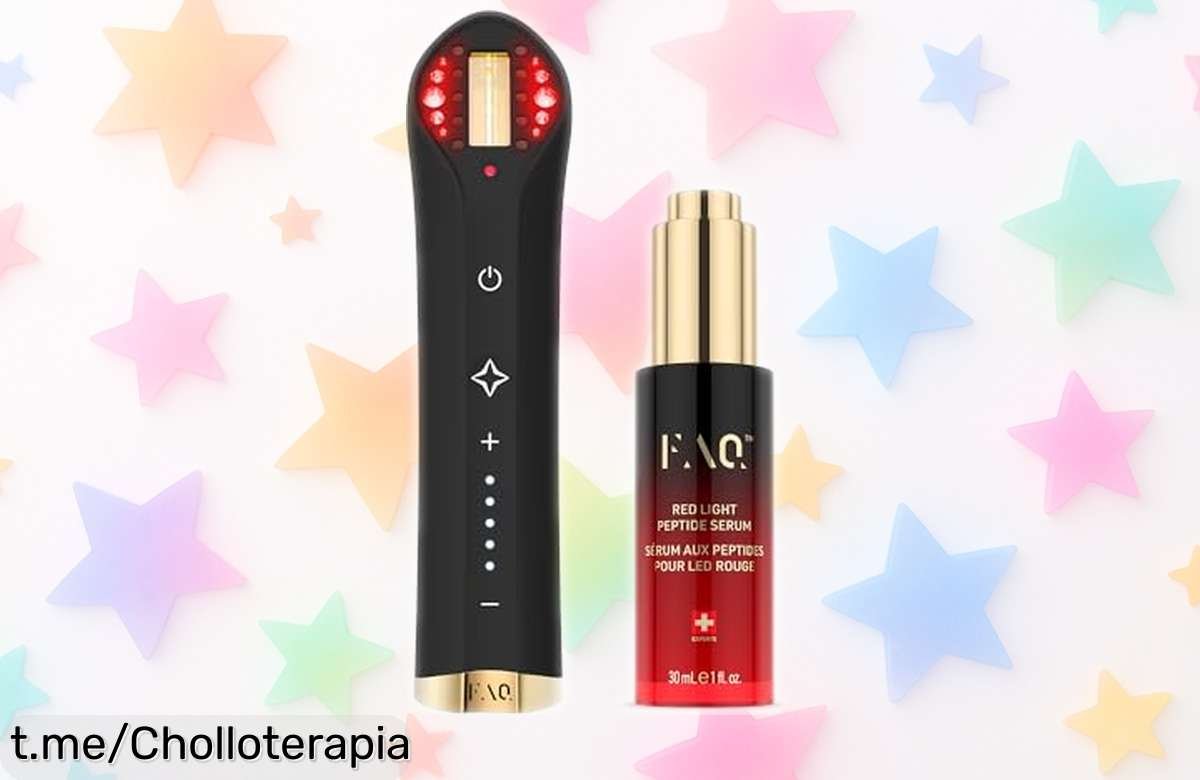 Lujoso set FAQ 502 de luz LED roja y sérum con péptidos que iluminarán tu piel ¡Date prisa, esta oferta de rebajas no se repetirá!